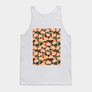 Orange Orchid Pattern Tank Top